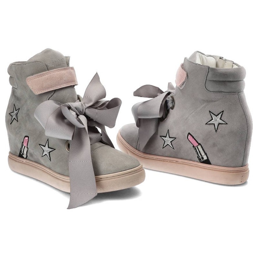 Szare Sneakersy Marshall Skórzane Buty Damskie