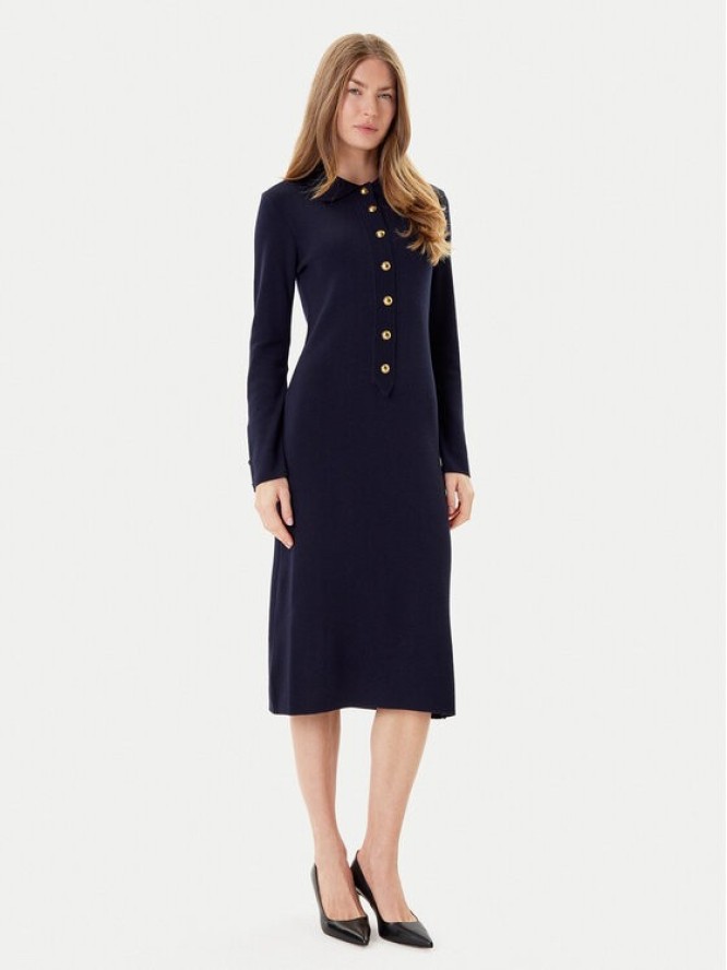 Luisa Spagnoli Sukienka dzianinowa Matteucci 100147 Granatowy Regular Fit