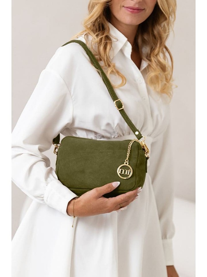 Mia Tomazzi Skórzana torebka "Vittadini" w kolorze zielonym - 23 x 16 x 11 cm rozmiar: onesize