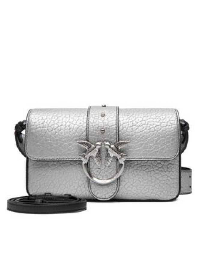 PINKO Torebka Love One Mini Slouchy Fl AI 25-26 PLTT 104340 A2JT Srebrny