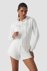 GUESS Biała damska bluza z cyrkoniami Primula, Rozmiar S