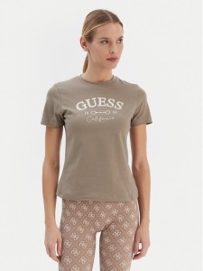 Guess T-Shirt V6RI02 J1314 Beżowy Regular Fit