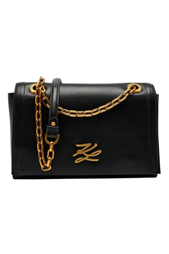 KARL LAGERFELD Czarna skórzana listonoszka Autograph