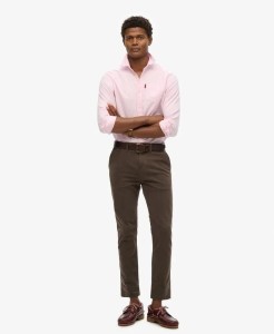 Spodnie chino International Slim z bawełny ze stretchem – TAUPE