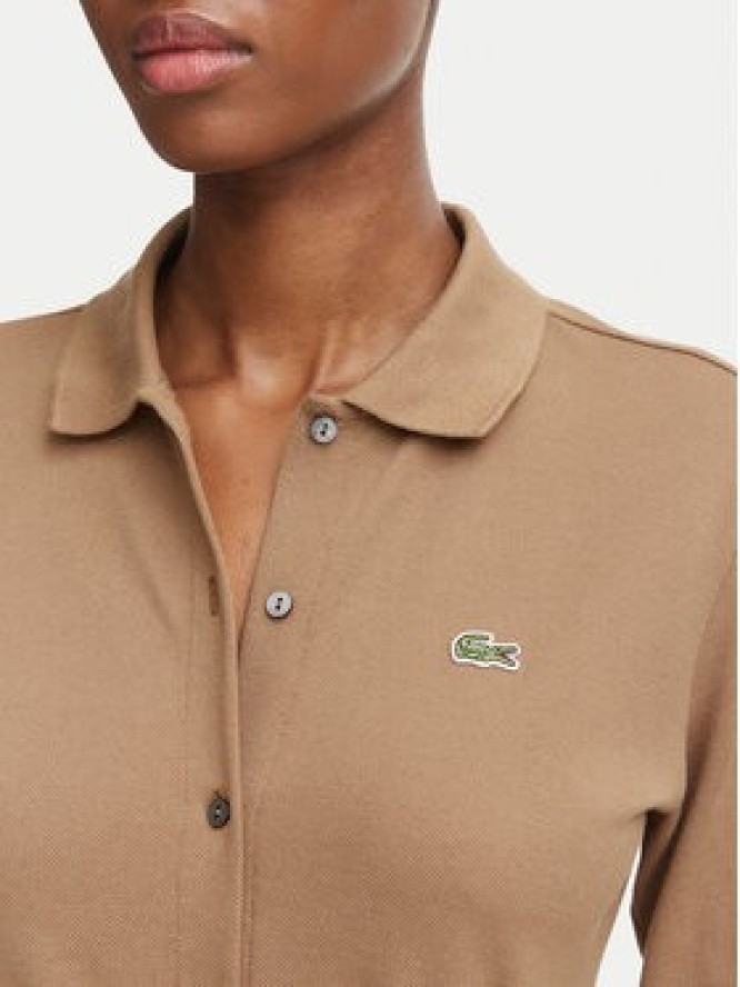 Lacoste Sukienka codzienna EF5299 Brązowy jasny Regular Fit