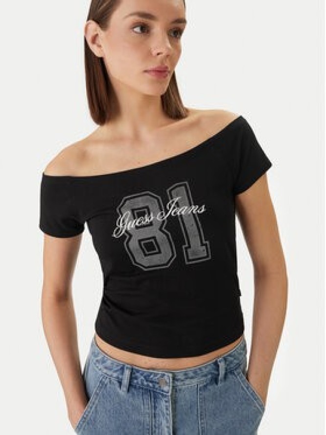 Guess Jeans T-Shirt W6GI07 J1314 Czarny Regular Fit