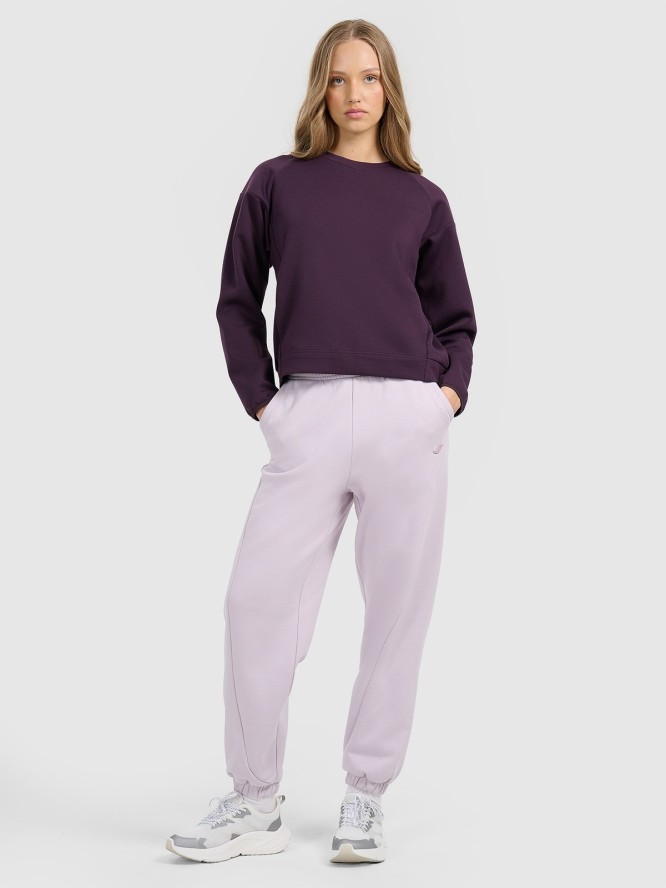 4F Bluza dresowa nierozpinana bez kaptura damska - fioletowa XXL