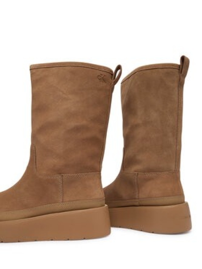 Calvin Klein Śniegowce Flatform Mid Boot Suede Wl HW0HW03181 Beżowy