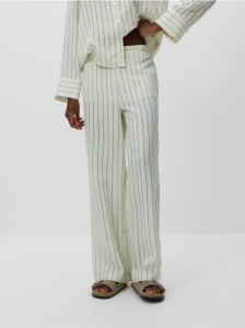 Szerokie spodnie w paski - niebieski