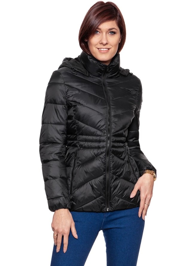 DAMSKA KURTKA ZIMOWA WRANGLER SHORT PUFFER BLACK W4124V501 112128755