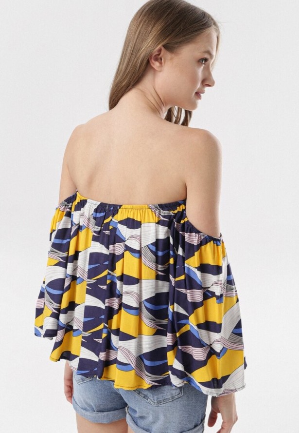 Granatowo-Żółta Bluzka Adreney