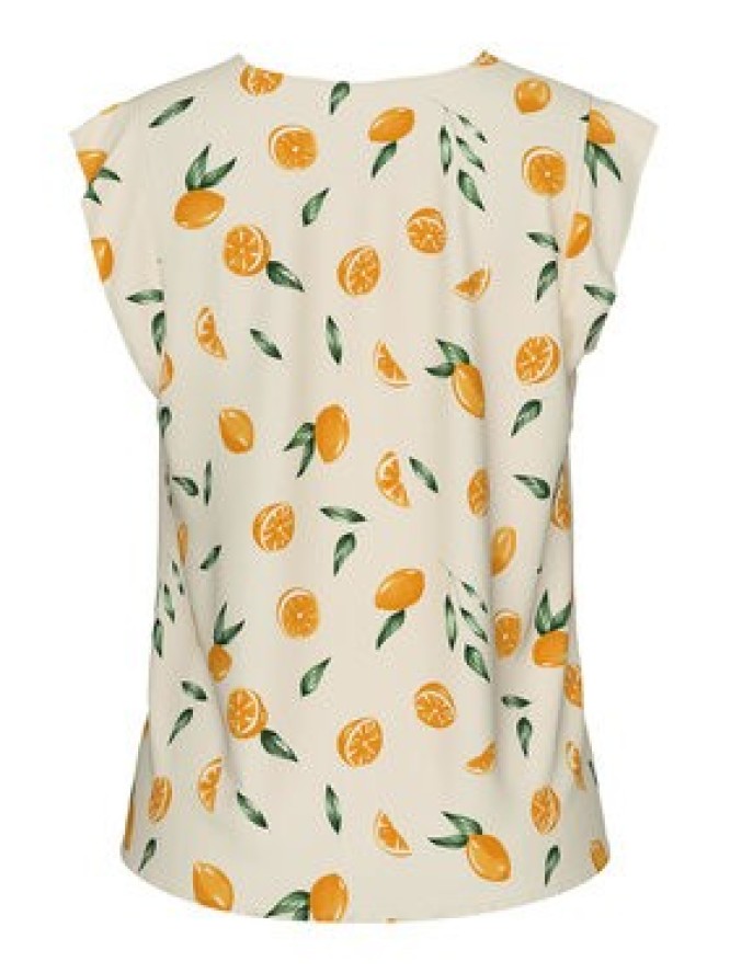 Pieces Bluzka Nya 17147804 Écru Regular Fit