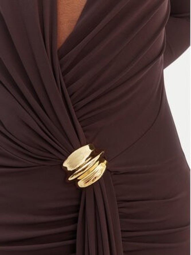 Elisabetta Franchi Sukienka wieczorowa AB-R146-1E2-V750 Brązowy Regular Fit