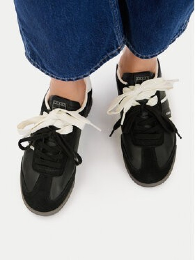 Tommy Jeans Sneakersy Tjw Low Profile Runner Lthr Mix EN0EN03001 Czarny