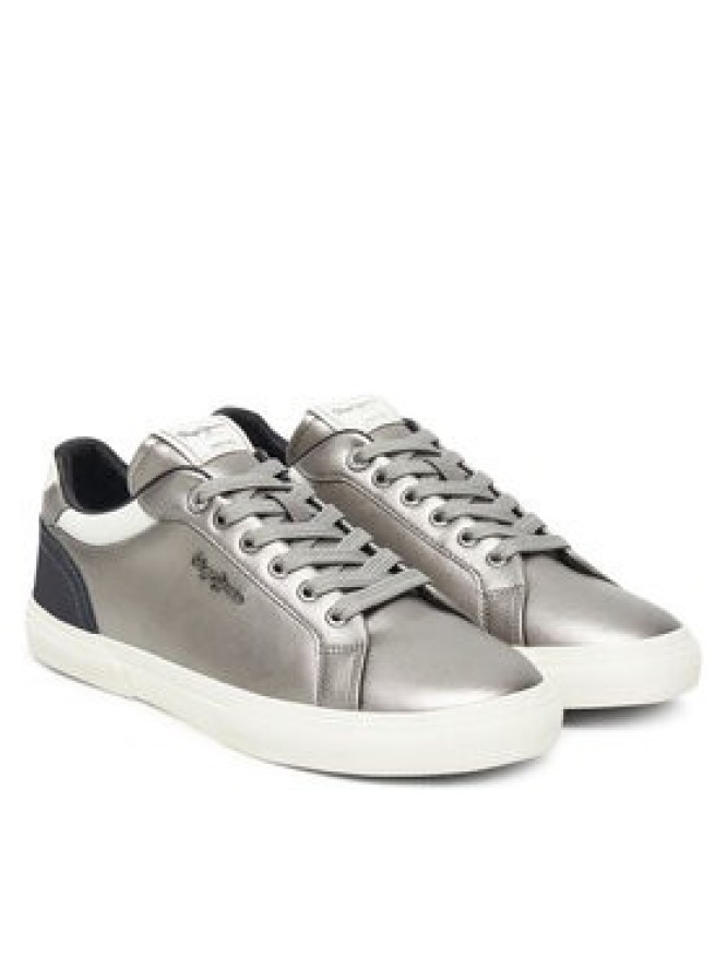 Pepe Jeans Sneakersy Kenton Glam W PLS300005 Srebrny