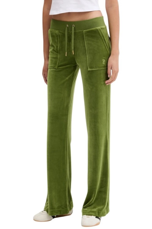 JUICY COUTURE Oliwkowe spodnie dresowe damskie Layla Low Rise, Rozmiar XS