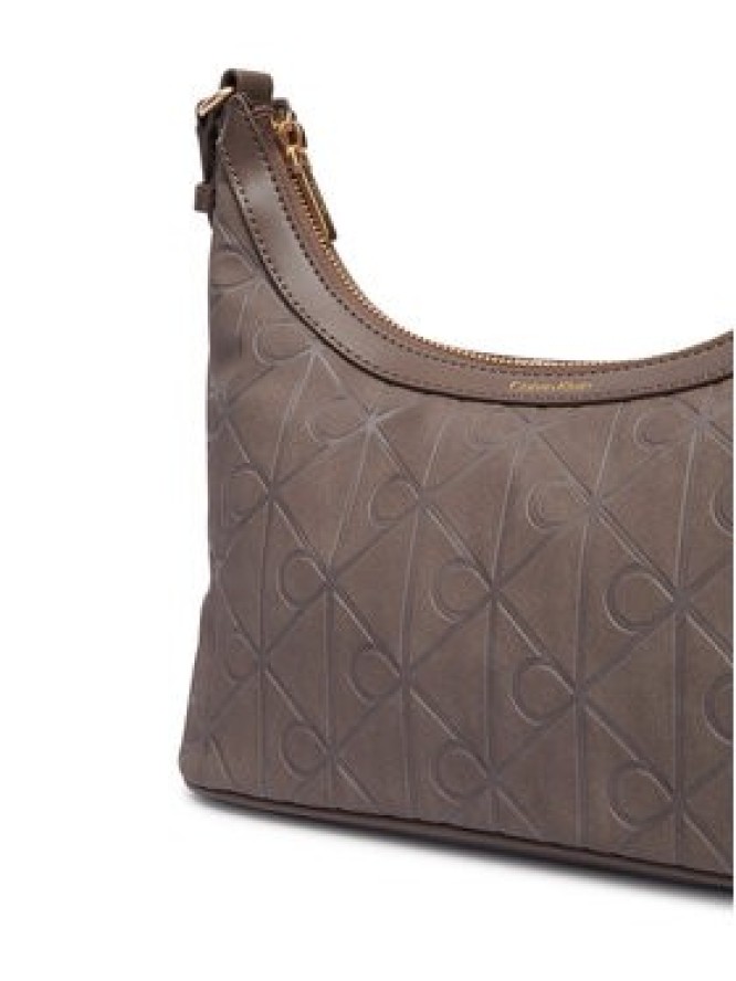 Calvin Klein Torebka Emblem Aop Sueded Shoulder Bag LV04F3880G Beżowy