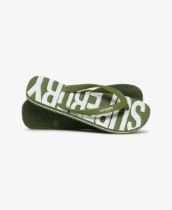 superdry Core Logo Japonki z gumy, lekkie – Olive Khaki/Optic
