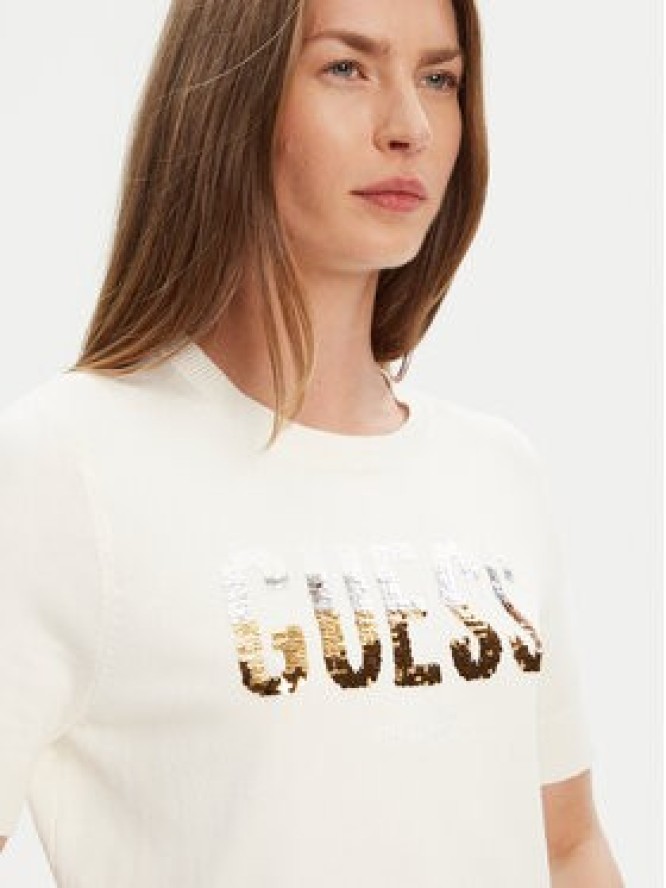 Guess Sweter W5YR25 Z2NQ2 Écru Regular Fit