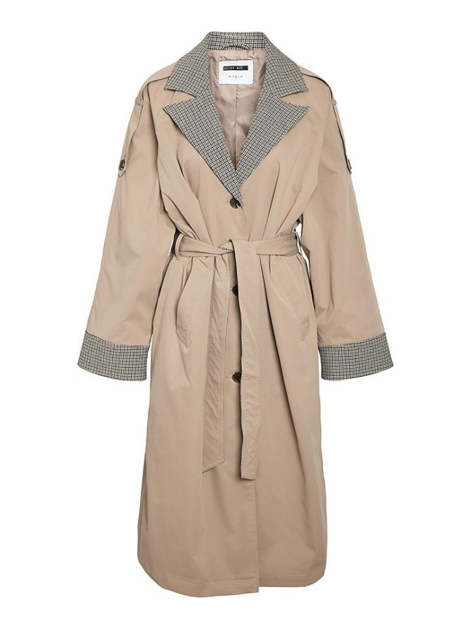 Noisy may Trencz w kolorze beżowo-szarym rozmiar: S