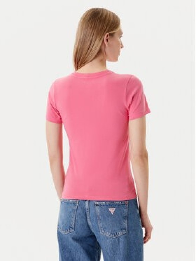 Guess Jeans T-Shirt W4YI04 J1314 Różowy Slim Fit