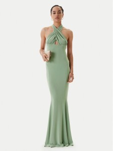 NORMA KAMALI Sukienka wieczorowa KK1253PLO68835 Zielony Slim Fit