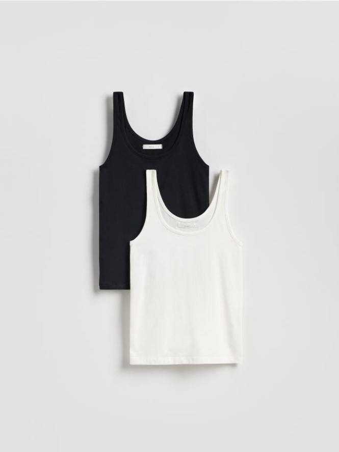 Top na ramiączkach 2 pack - złamana biel