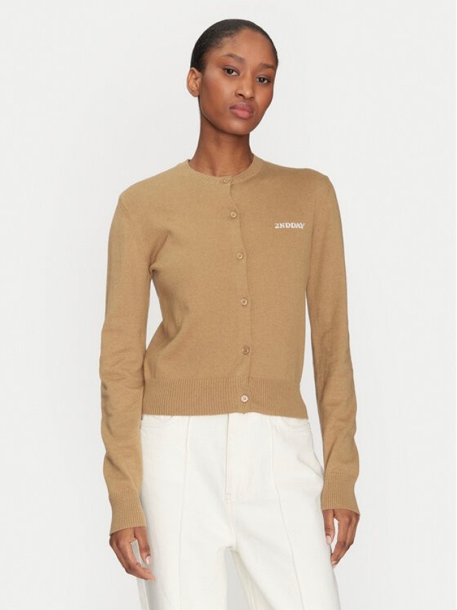 2NDDAY Kardigan Vinny 2252341408 Beżowy Regular Fit