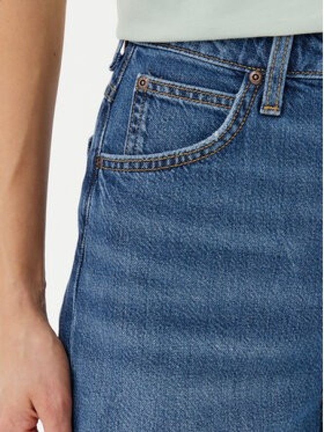 Lee Szorty jeansowe Stella 112364098 Granatowy Wide Leg