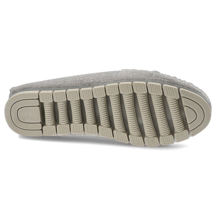 Srebrne Mokasyny S.Barski Wsuwane Obuwie Damskie