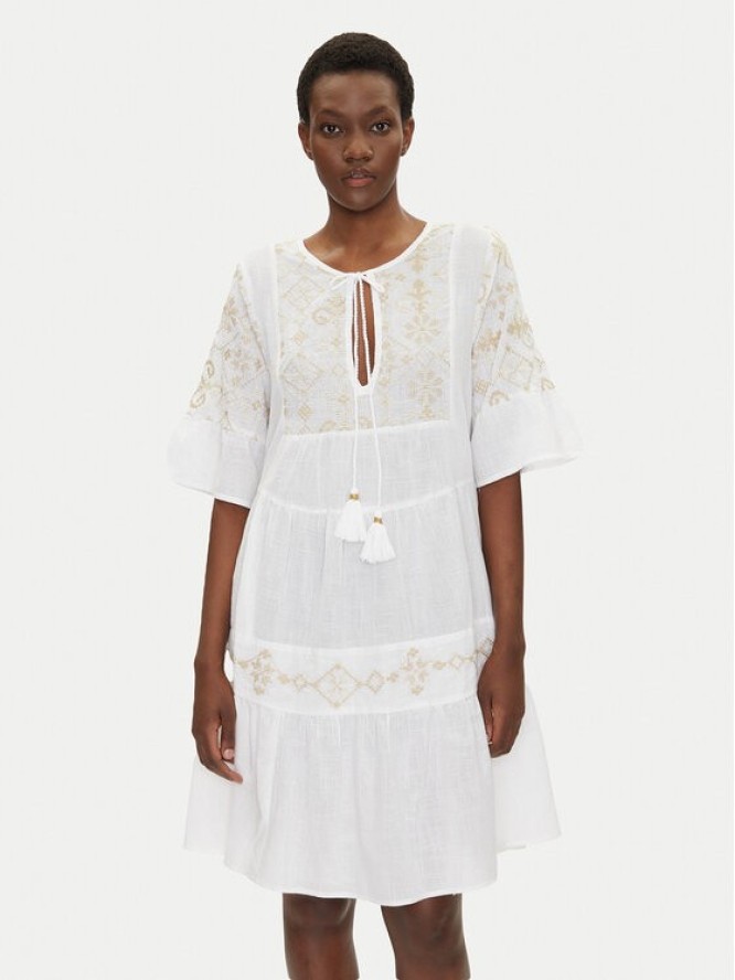 Iconique Sukienka letnia IC25-018 Biały Relaxed Fit