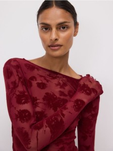 Siateczkowa bluzka - bordowy