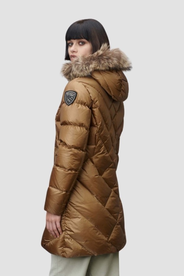 BLAUER Brązowa damska kurtka Althea Raincoat Long Jackets, Rozmiar L