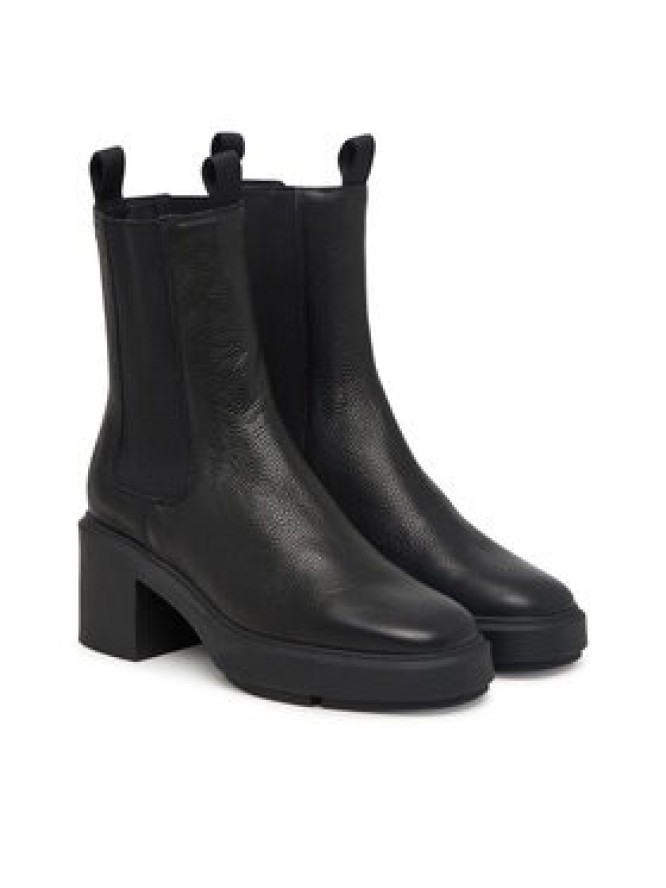 Calvin Klein Botki Block Heel Chelsea Boot Lth HW0HW03694 Czarny