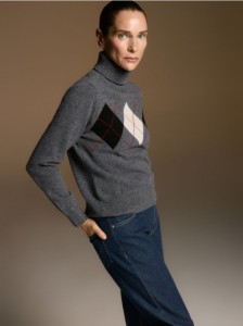 Wełniany golf w romby - wielobarwny