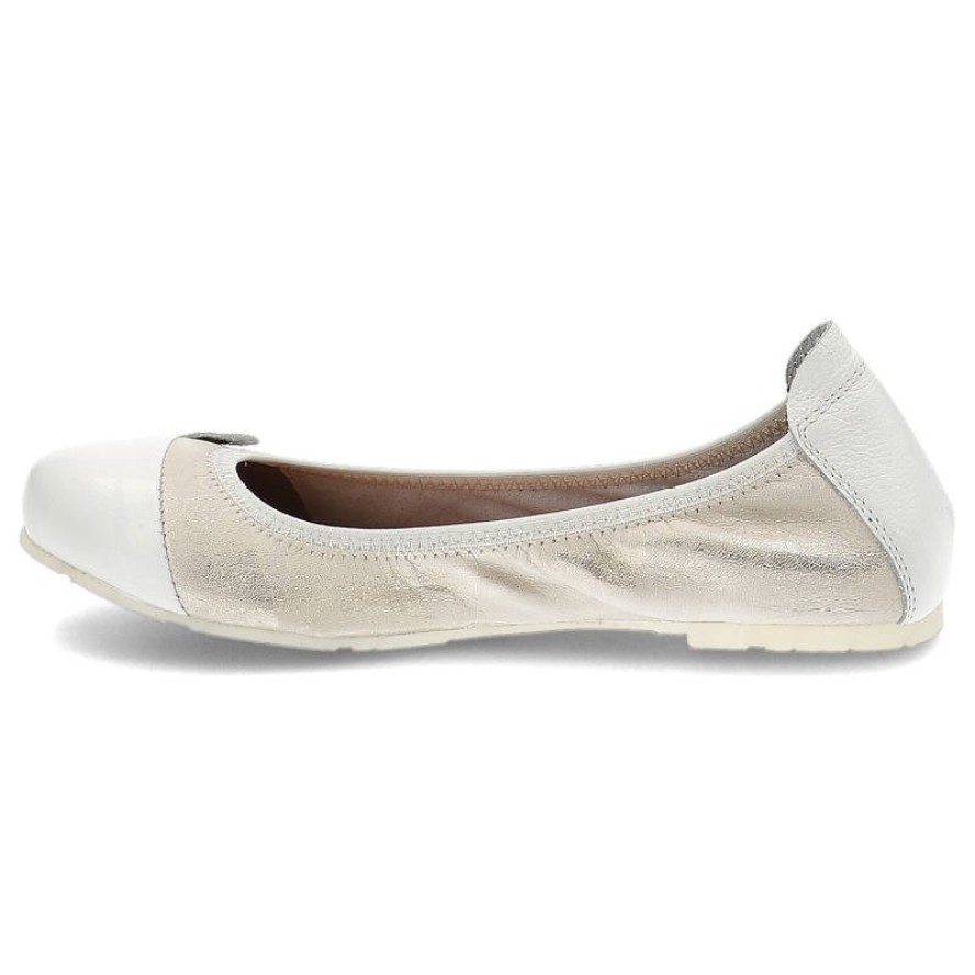 Białe Baleriny La'Viano Wygodne Skórzane Buty Damskie