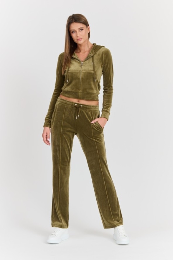 JUICY COUTURE Damskie zielone spodnie dresowe Tina Track Pant, Rozmiar XS