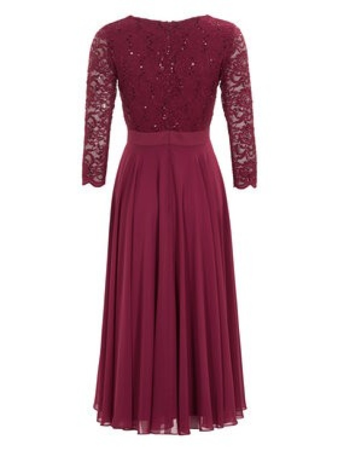 Swing Sukienka koktajlowa 5AE29100 Bordowy Regular Fit