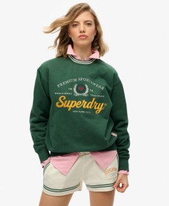 superdry Country Club Loose Crew damska blu-zielona Deep Green