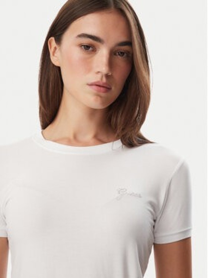 Guess T-Shirt W6YI12 K3751 Biały Slim Fit