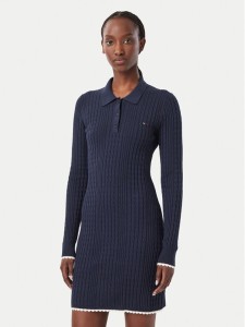 Tommy Jeans Sukienka dzianinowa DW0DW23317 Granatowy Slim Fit