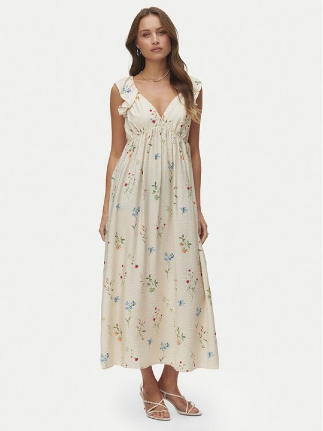 Vero Moda Sukienka letnia Josie 10324125 Beżowy Regular Fit