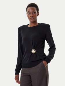 Simona Corsellini Sweter A25CPMGE0301 Czarny Regular Fit