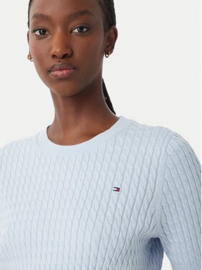 Tommy Hilfiger Sweter WW0WW41787 Niebieski jasny Regular Fit