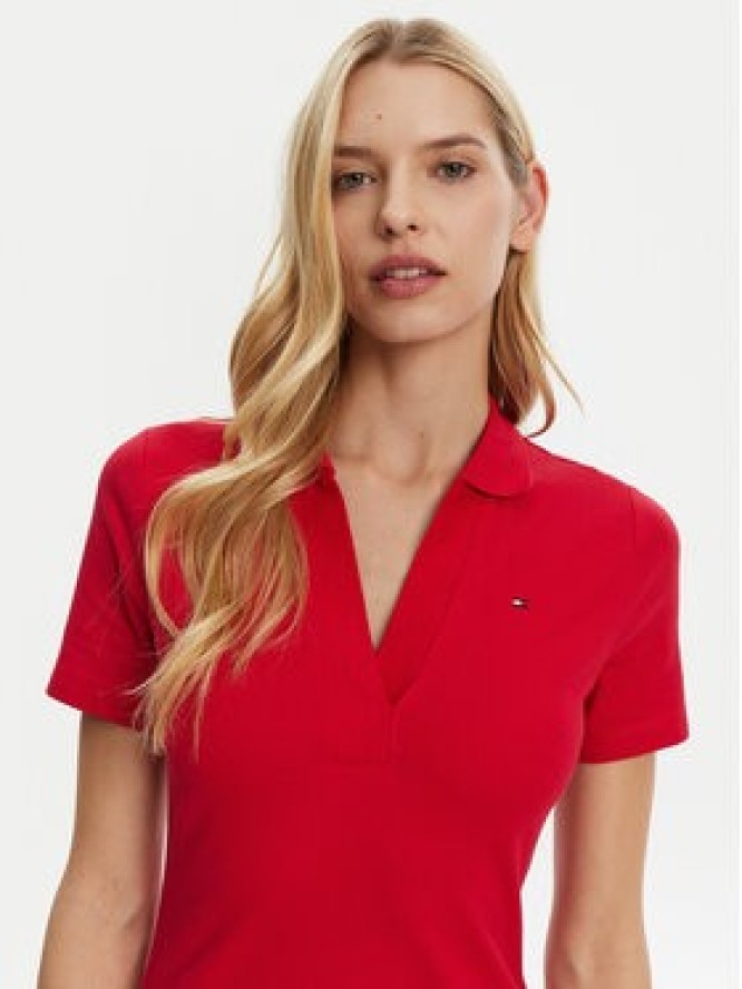 Tommy Hilfiger Sukienka codzienna WW0WW42567 Czerwony Slim Fit