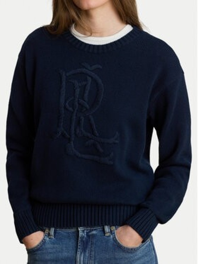 LAUREN RALPH LAUREN Sweter 200979653004 Granatowy Regular Fit