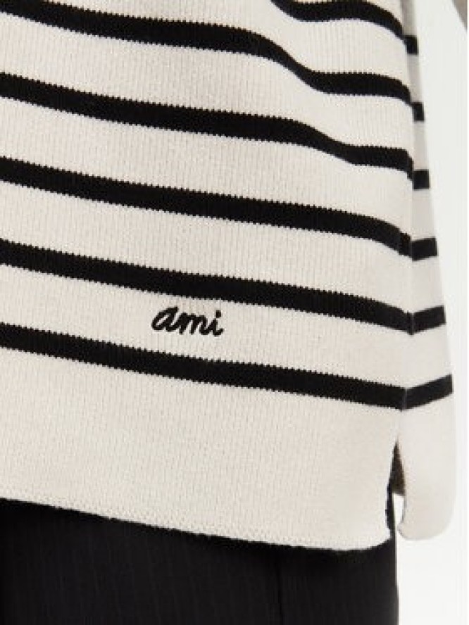 AMI Paris Sweter UKS036.KN0041 Szary Relaxed Fit