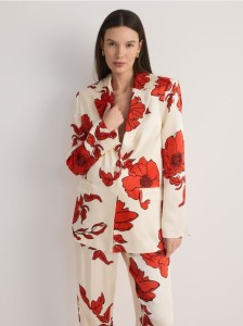 Wzorzysta marynarka oversize - wielobarwny