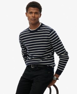 superdry The Merchant Store - Sweter Breton z bawełny organicznej