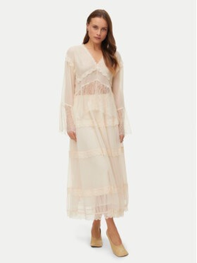 Vero Moda Spódnica midi Kinsley 10346617 Écru Regular Fit